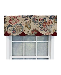 Rlf Home Silvia Petticoat 100% Cotton with Fully Lined 3" Rod Pocket Valnance for Windows 50" x 15" Walnut