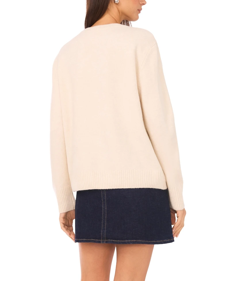 Vince Camuto Women's Rose Crewneck Pull-On Sweater