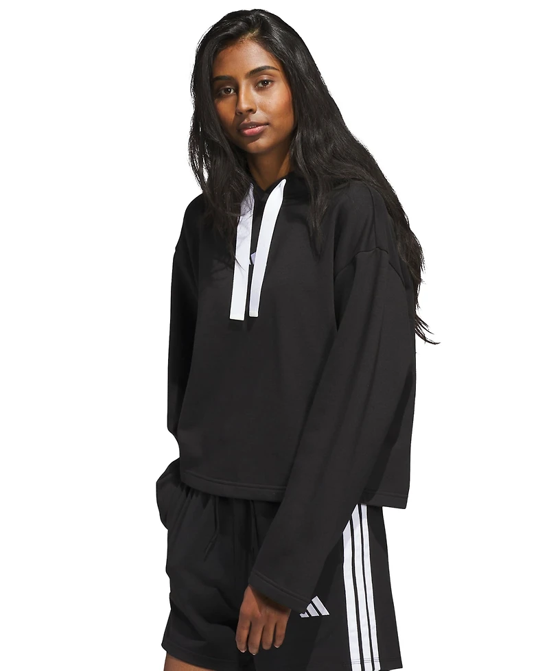 adidas Women's Fleece 3-Stripes Loose-Fit Hoodie