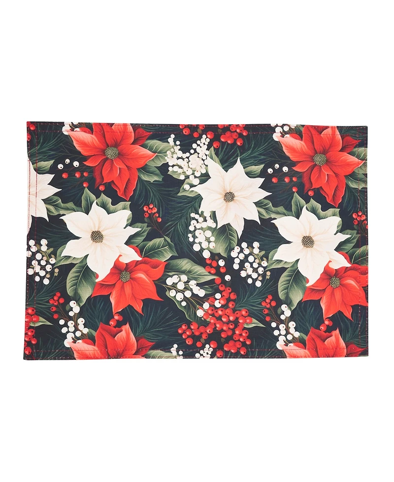 Saro Lifestyle Winter Bloom Placemat, Set of 4