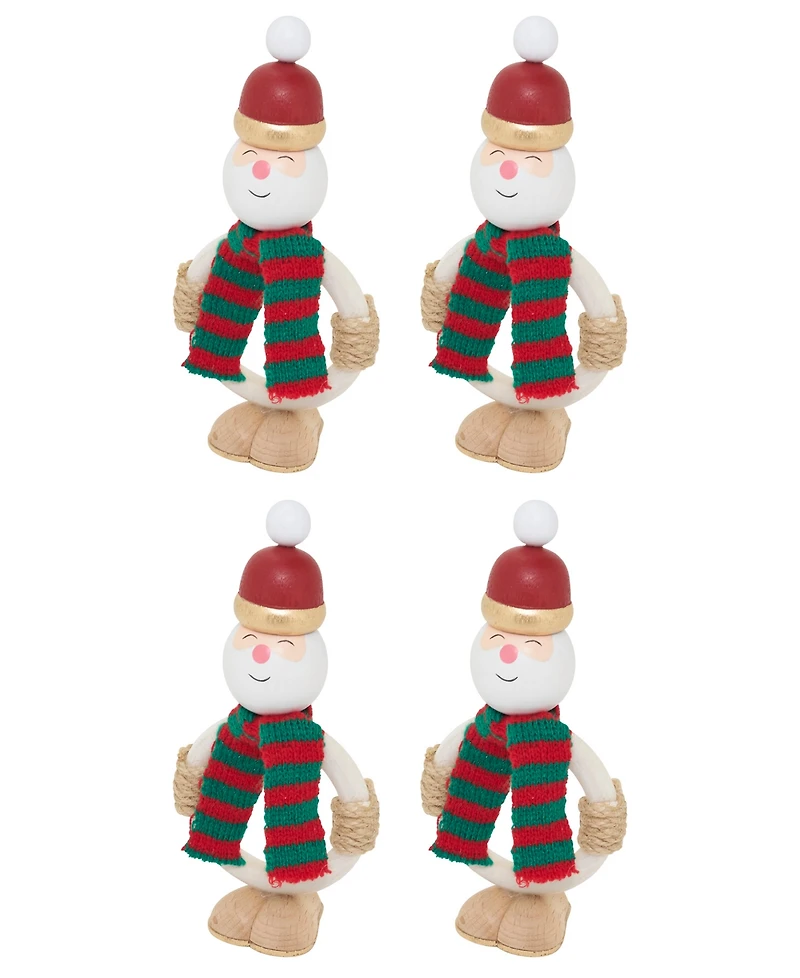 Saro Lifestyle Twinkle Hat Santa Napkin Ring, Set of 4