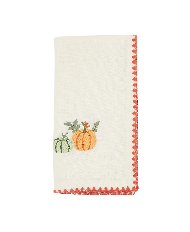 Saro Lifestyle Fall Pumpkins Napkin, Set of 4