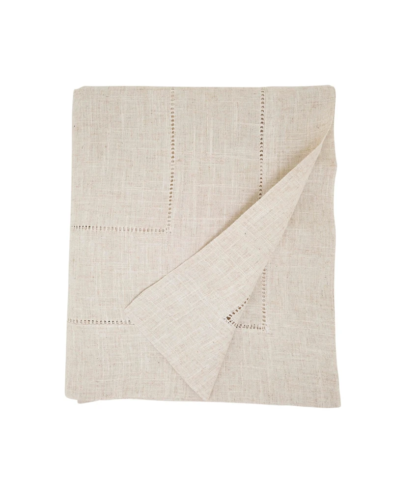 Saro Lifestyle Linen Blend Toscana Double Hemstitched Tablecloth