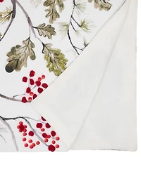 Saro Lifestyle Pinecone and Red Berry Table Runner, 16" x 72"