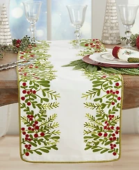 Saro Lifestyle Red Berry Table Runner, 16" x 72"