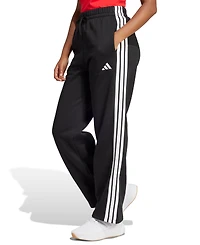 adidas Women's Essentials Three Stripes Fleece Open Hem Pants
