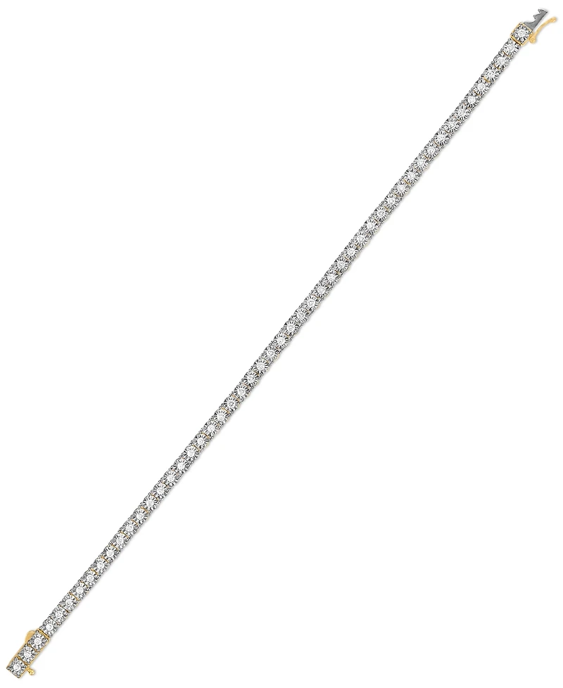 Esquire Men's Jewelry Lab-Grown Diamond (2 ct. t.w.) Bracelet in Yellow Rhodium Plated Sterling Silver