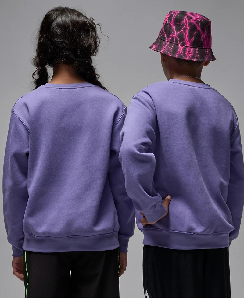 Jordan Girls S-xl Fleece Crewneck with Ribbed Trim Sweatshirt