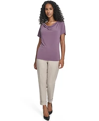 Calvin Klein Women's Drape Front Short-Sleeve Top