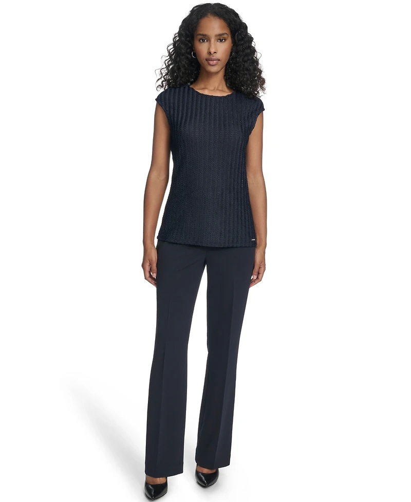 Calvin Klein Women's Textured Cap Sleeve Top