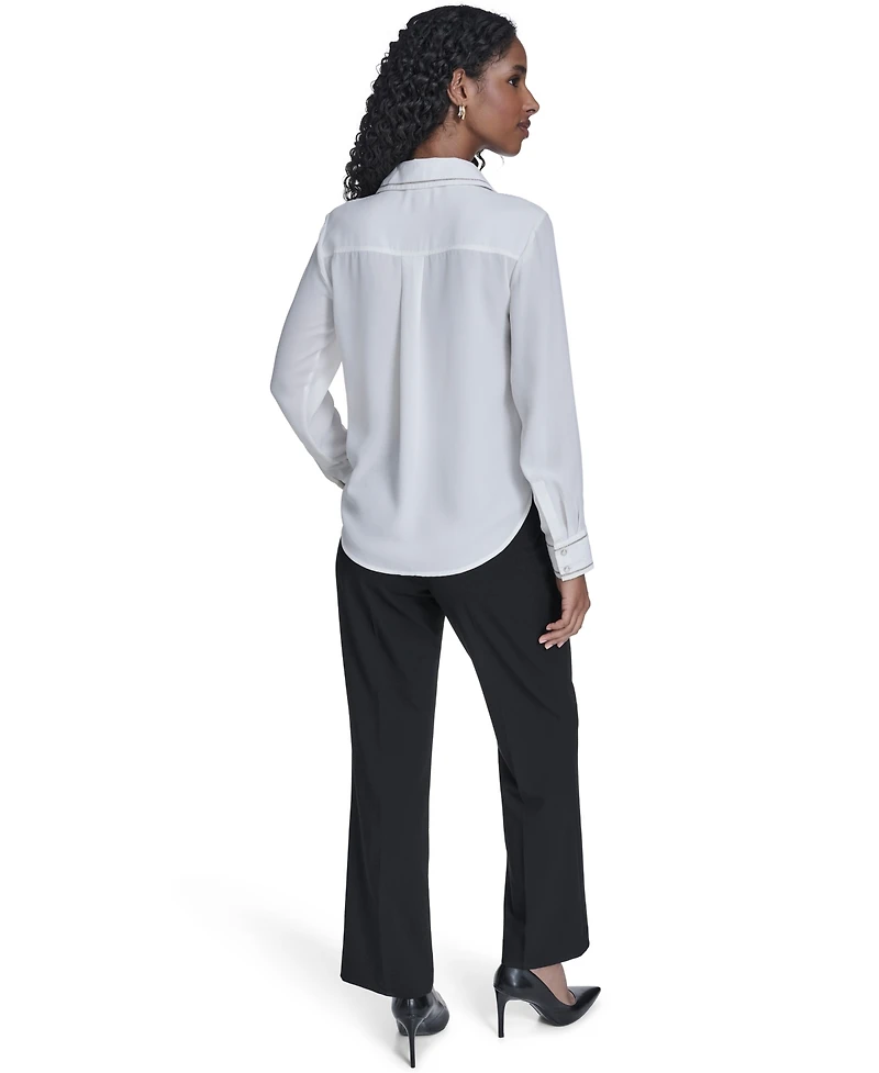 Calvin Klein Women's Decorated Button-Down Top