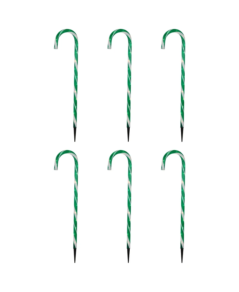 Northlight Lighted Candy Cane Outdoor Christmas Pathway Markers, Set of 6