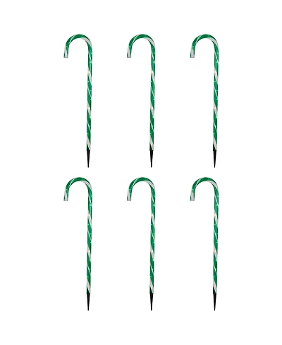 Northlight Lighted Candy Cane Outdoor Christmas Pathway Markers, Set of 6