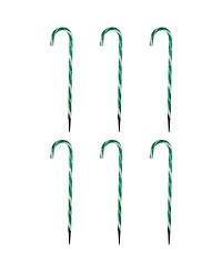 Northlight Lighted Candy Cane Outdoor Christmas Pathway Markers, Set of 6