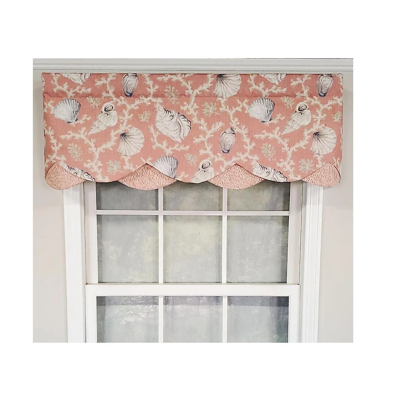 Rlf Home Luxurious Modern Design Classic Windamar Petticoat Style Window Valance 50" x 15" Coral