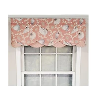 Rlf Home Luxurious Modern Design Classic Windamar Petticoat Style Window Valance 50" x 15" Coral