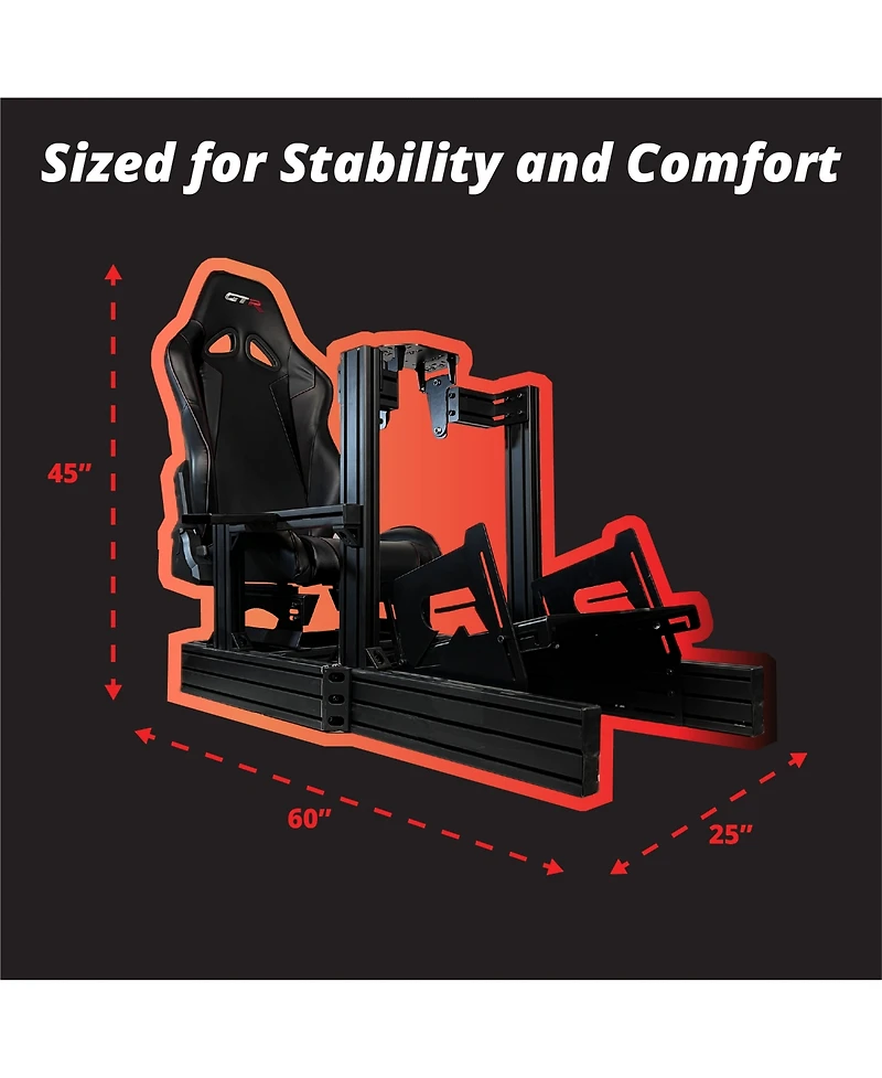 Gtr Simulator Gta Revolution Racing Cockpit | Adjustable Sim Rig with Majestic Leatherette Seat Direct Drive Compatible Modular Design Works wit
