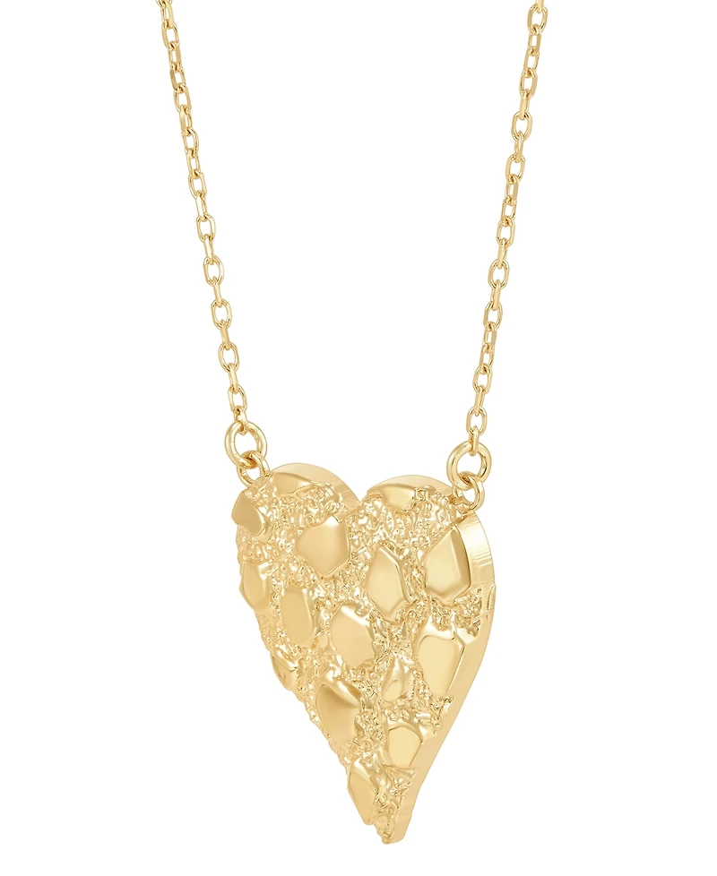 Macy's Polished Nugget Heart Pendant Necklace in 10k Yellow Gold