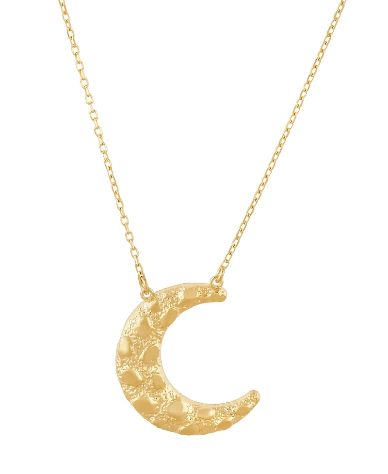 Macy's Polished Nugget Moon Pendant Necklace in 10k Yellow Gold