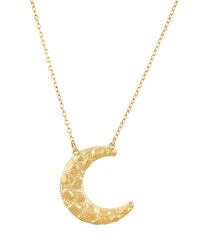 Macy's Polished Nugget Moon Pendant Necklace in 10k Yellow Gold