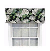 Rlf Home Luxurious Modern Design Classic Summer Wind Petticoat Style Window Valance 50" x 15" Black