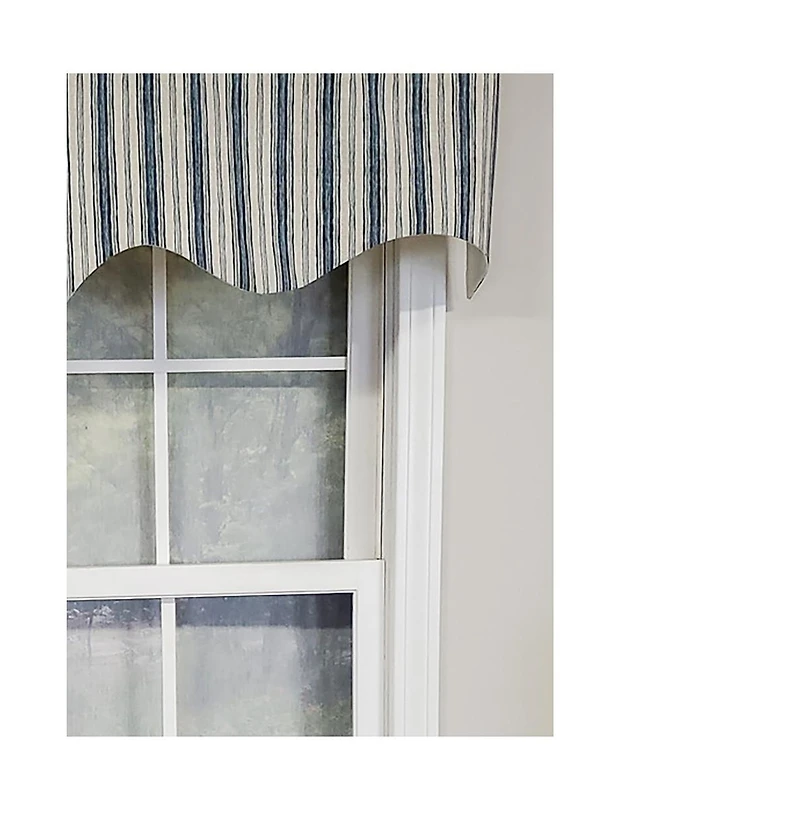Rlf Home Luxurious Modern Design Classic Brunswick Stripe Regal Style Window Valance 50" x 17" Stone