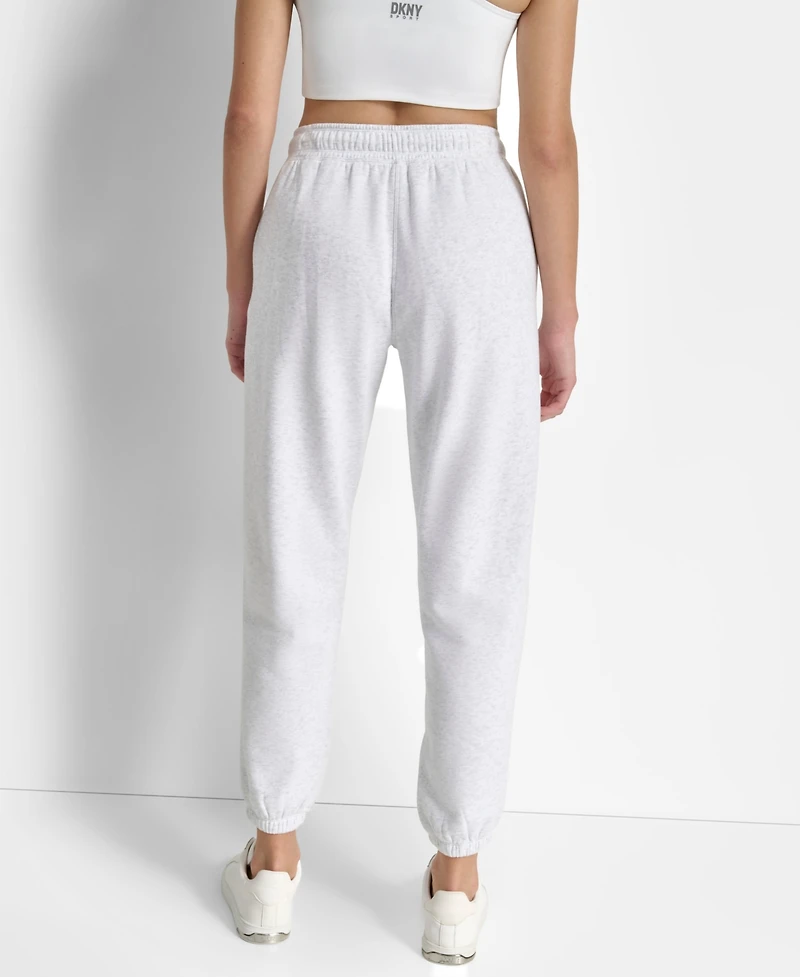 Dkny Women's Varsity Embroidered Logo Relaxed Pockets Pull-On Joggers