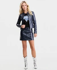 Guess Women's Nico Icy Faux-Leather Jacket