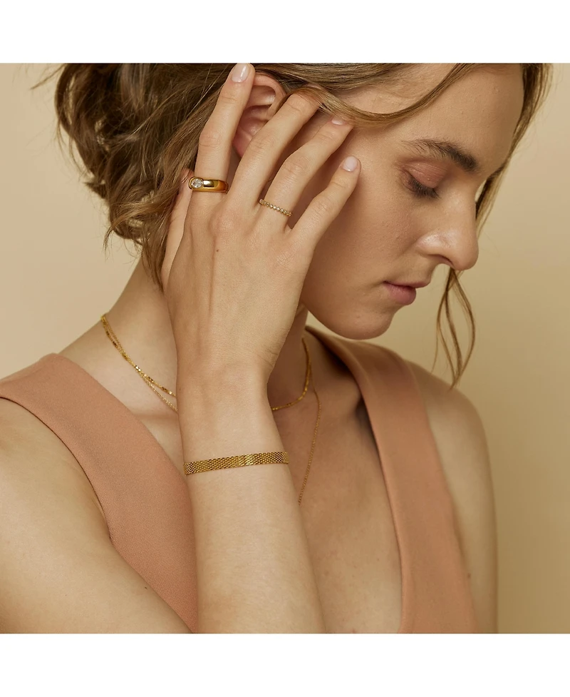 Bearfruit Jewelry Sterling Silver 18k Gold Plated Mash Chain Adjustable Bracelet