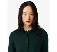 Lacoste Usa Women's Slim-Fit Long Sleeve Top