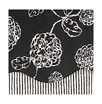 Rlf Home Pouf Floral Glory Valance Black. 3" Rod Pocket, Layered. 50"W X 16"L