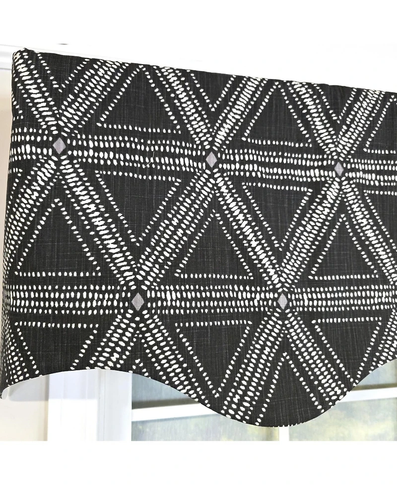 Rlf Home 100% Cotton Zircon Regal With Poly/Cotton Ivory lining Rod Pocket Valance 50" x 16" Silver