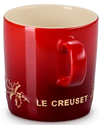 Le Creuset Stoneware Holly Collection 12 oz. Gold Applique London Mug