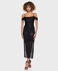 Alex & Sophia Women's Fitted Back-Slit Midi Skirt