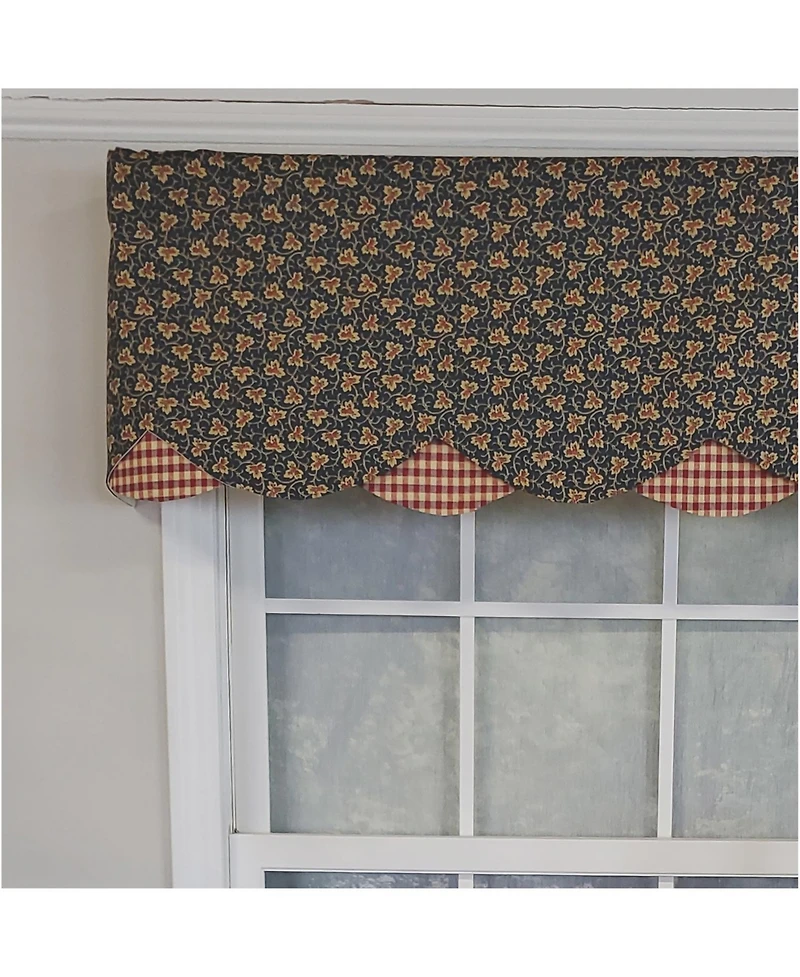 Rlf Home 3" Rod Pocket High Quality Fabric Andover Petticoat Valance for Windows 50" x 15" Navy