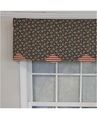 Rlf Home 3" Rod Pocket High Quality Fabric Andover Petticoat Valance for Windows 50" x 15" Navy