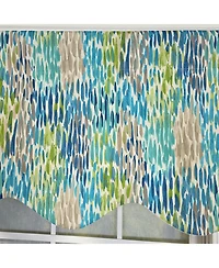 Rlf Home 100% Cotton Dazzle Provance With Poly/Cotton Ivory lining Rod Pocket Valance 50" x 17" Blue