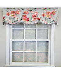 Rlf Home 100% Cotton Prosperity Provance Fully lined Windows Rod Pocket Valance 50" x 15" Gray