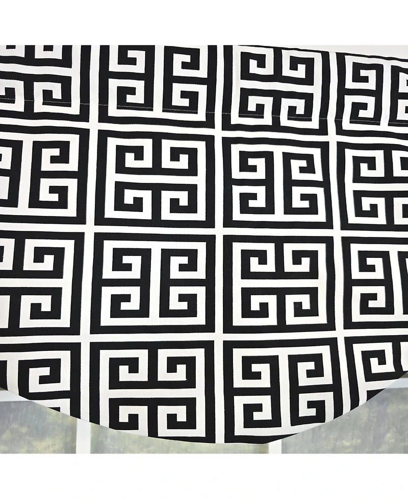 Rlf Home 100% Cotton Tower Cornice With Poly/Cotton Ivory lining Rod Pocket Valance 50" x 17" Black