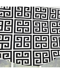 Rlf Home 100% Cotton Tower Cornice With Poly/Cotton Ivory lining Rod Pocket Valance 50" x 17" Black