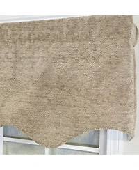 Rlf Home 100% Cotton Chenille Regal Fully lined Windows Rod Pocket Valance 50" x 17" Beige