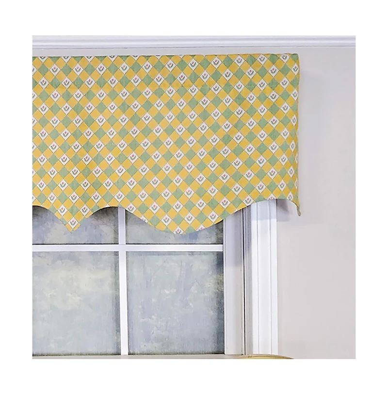 Rlf Home Modern Design Classic Petite Flower Regal Style Window Valance 50" x 17" Spring
