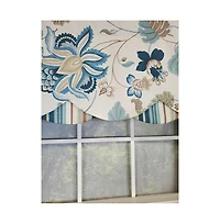 Rlf Home Samanta 100% Cotton Luxurious Lining Stripe Rod Pocket Petticoat Valance 50" x 15" Blue