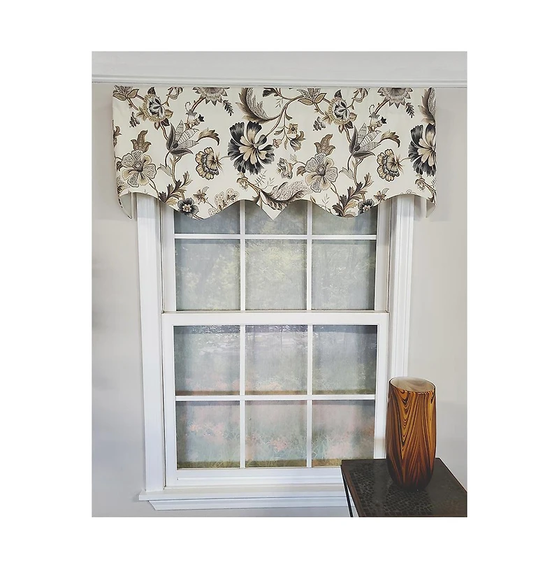 Rlf Home Tannzibar Regal 3" Rod Pocket Lining Luxurious and Elegant Window Treatment Valance 50" x 17" Gray