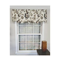 Rlf Home Tannzibar Regal 3" Rod Pocket Lining Luxurious and Elegant Window Treatment Valance 50" x 17" Gray