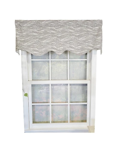 Rlf Home Vasiliki Regal 3" Rod Pocket Lining Luxurious and Elegant Window Treatment Valance 50" x 17" Gray