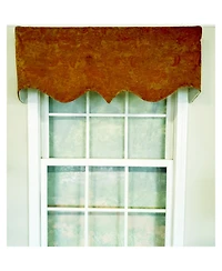 Rlf Home 3" Rod Pocket High Quality Fabric Nazareth Regal Valance for Windows 50" x 17" Garnet