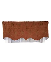 Rlf Home 3" Rod Pocket High Quality Fabric Kamau Garnet Regal Valance for Windows 50" x 17" Garnet