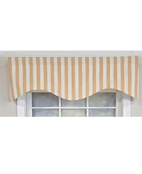 Rlf Home Playa Stripe Cornice Traditional Valance Tan 100% Cotton Lined 50" x 17" Tan