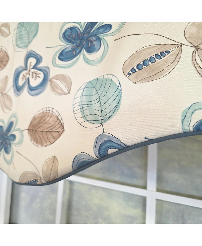 Rlf Home 100% Cotton Jolly Cornice Fully lined Windows Rod Pocket Valance 50" x 17" Cream